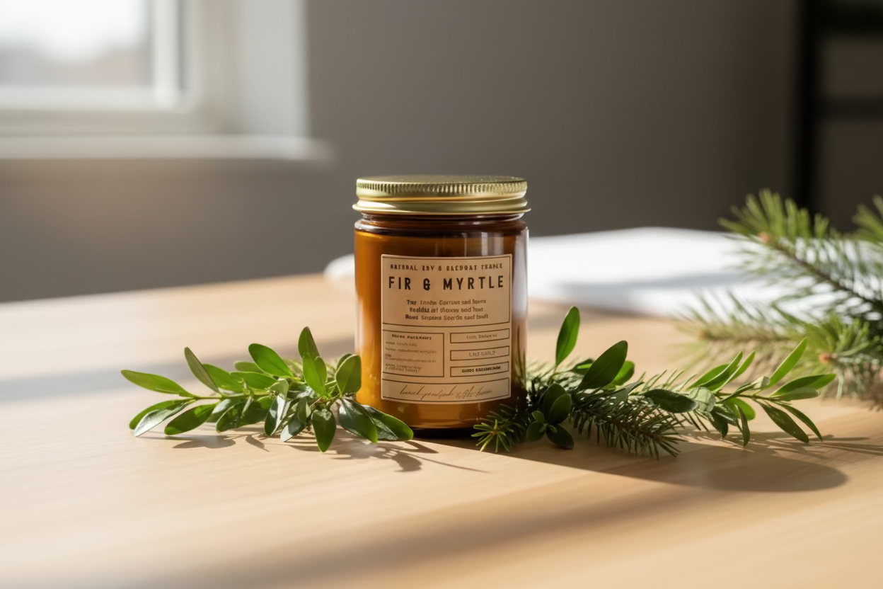 Fir & Myrtle Pet-Safe Dog Odor Eliminating Candle (Groomer Tested, 9oz)