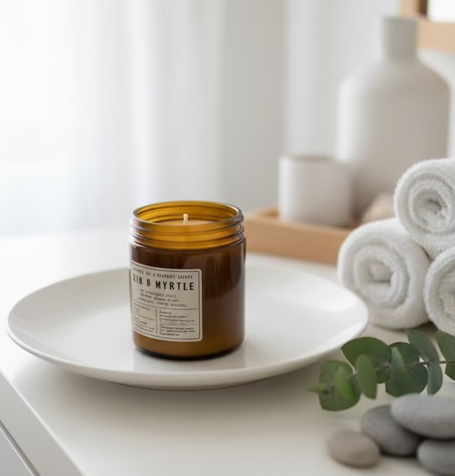 Fir & Myrtle Pet-Safe Dog Odor Eliminating Candle (Groomer Tested, 9oz)